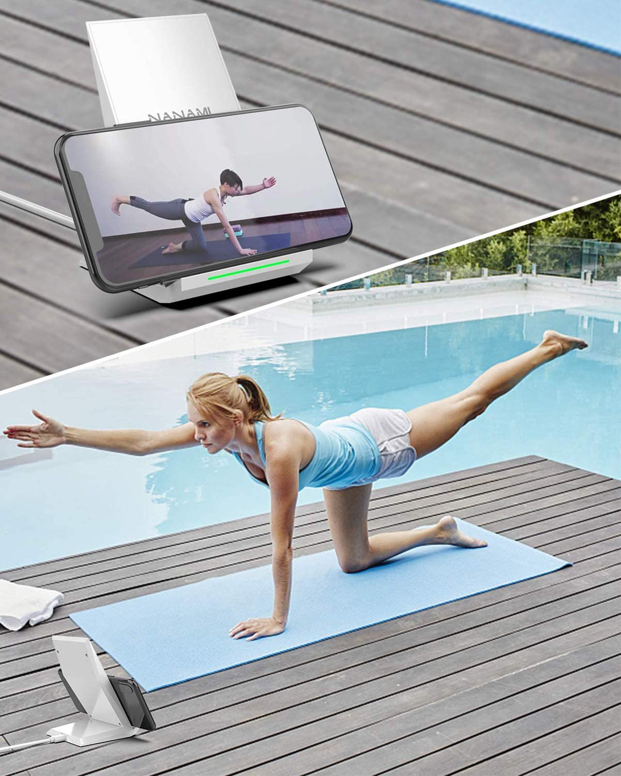 Fast Wireless Charger,NANAMI Qi Certified Wireless Charging Stand Compatible iPhone 15/15 Pro/15 Plus/15 Pro Max/14/14 Pro/13/12,Samsung Galaxy S24/S23/S22/S21/S20/Note 20 Ultra and Qi - Enabled Phone - Gapo Goods - Computer PC Gaming Accessories