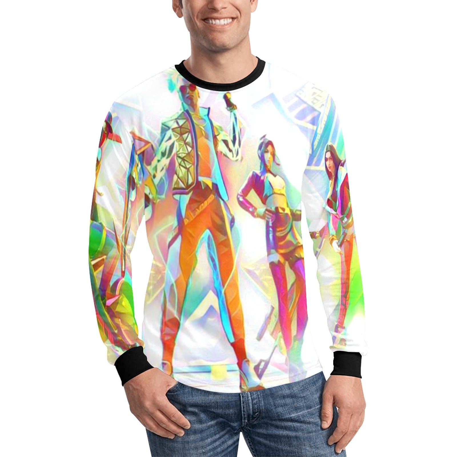 Men's Long Sleeve Shirt – Free Fire Apparel | Breathable Cotton Blend Tee White Shirt