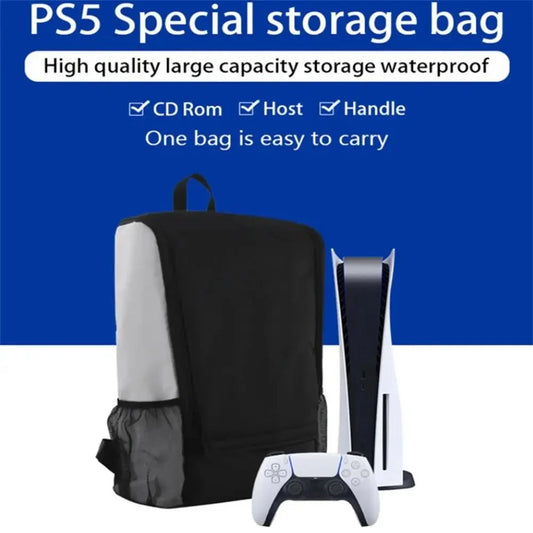 Game Console Backpack Compatible with PS5, PlayStation 5 Outdoor Portable Handbag for Gaming Controller and Accessories Storage Default Title