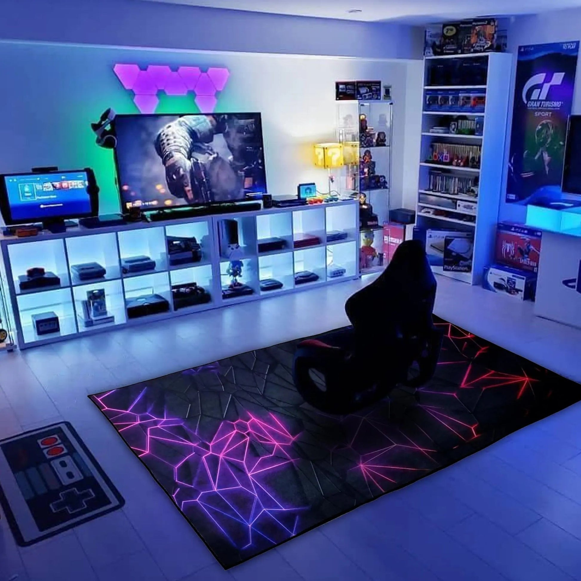 Gaming Area Rug – Large Teen Boys Carpet With Game Controller Design, Non-Slip Mat Home Decor