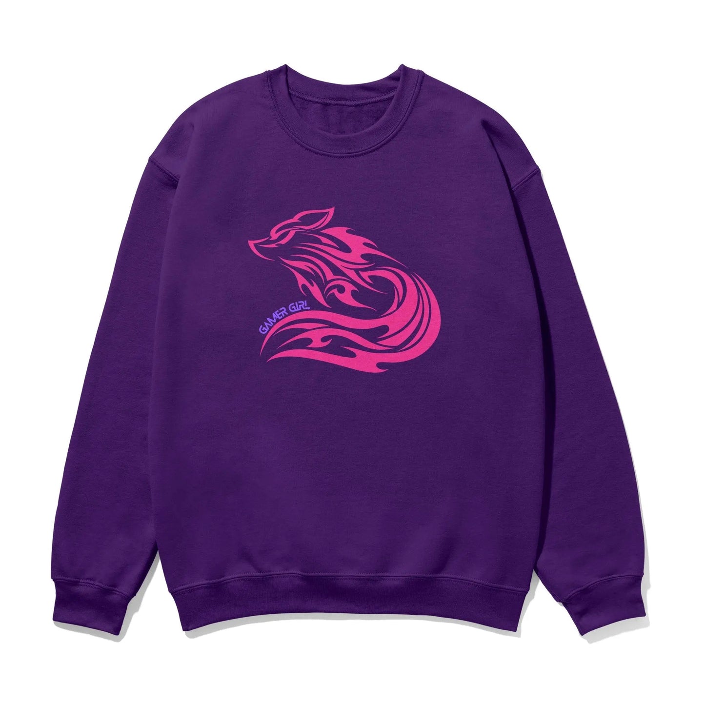 Gamer Girl Pink Fox Unisex Printed Sweatshirt with Sleeve - Perfect for Gaming Enthusiasts - Gapo Goods - Sweatshirt