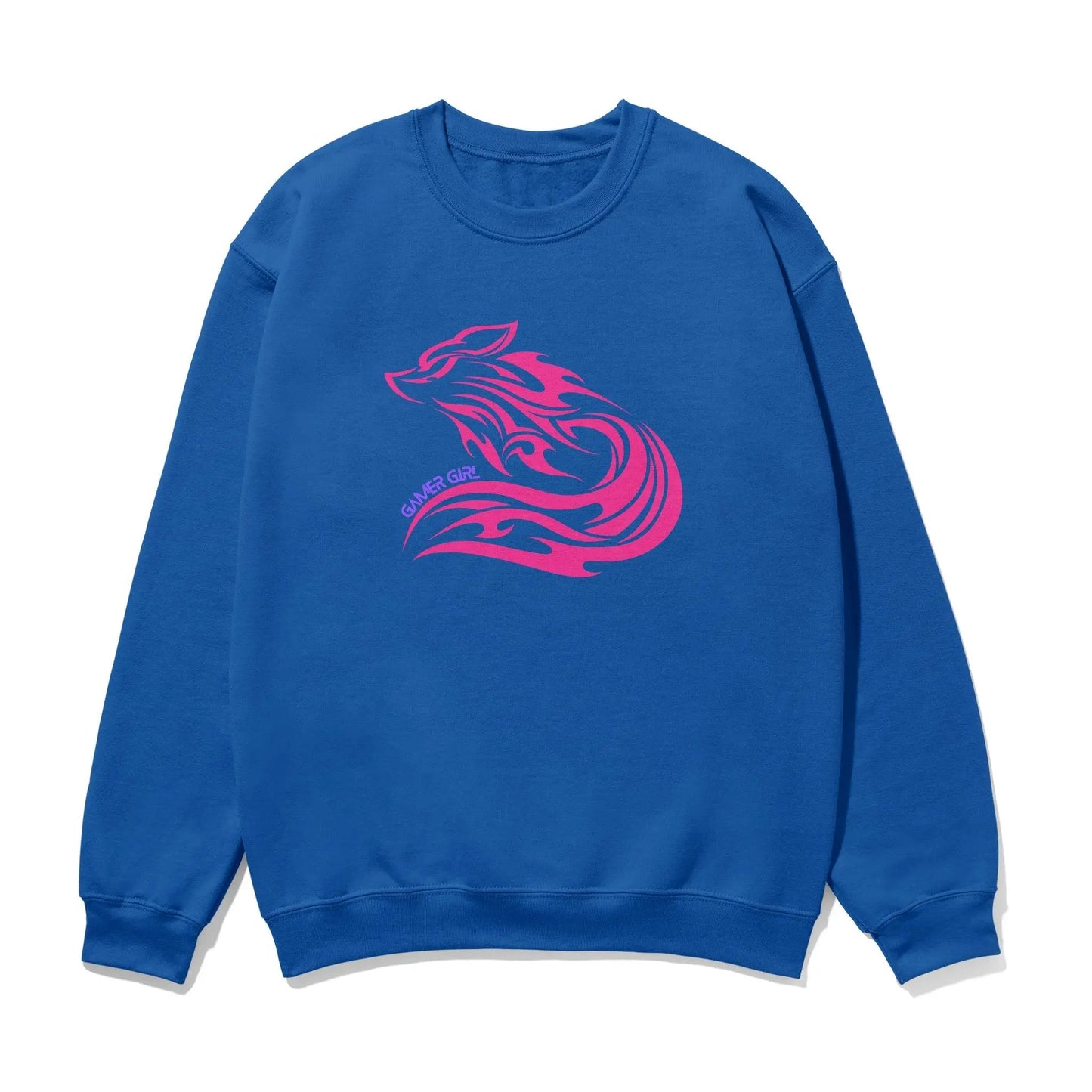 Gamer Girl Pink Fox Unisex Printed Sweatshirt with Sleeve - Perfect for Gaming Enthusiasts - Gapo Goods - Sweatshirt