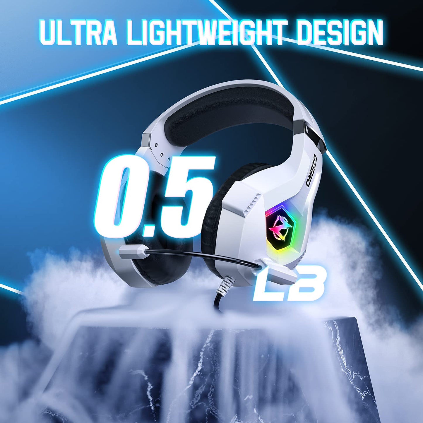 Gaming Headset PS4 Headset, Xbox Headset with 7.1 Surround Sound, Gaming Headphones with Noise Cancelling Mic RGB Light Memory Earmuffs for PC, PS5, PS4, Xbox Series X/S, Xbox one, Switch - Gapo Goods - Computer PC Gaming Accessories