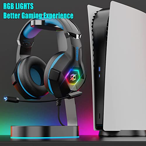 Gaming Headset PS4 Headset, Xbox Headset with 7.1 Surround Sound, Gaming Headphones with Noise Cancelling Mic RGB Light Memory Earmuffs for PC, PS5, PS4, Xbox Series X/S, Xbox one, Switch - Gapo Goods - Computer PC Gaming Accessories