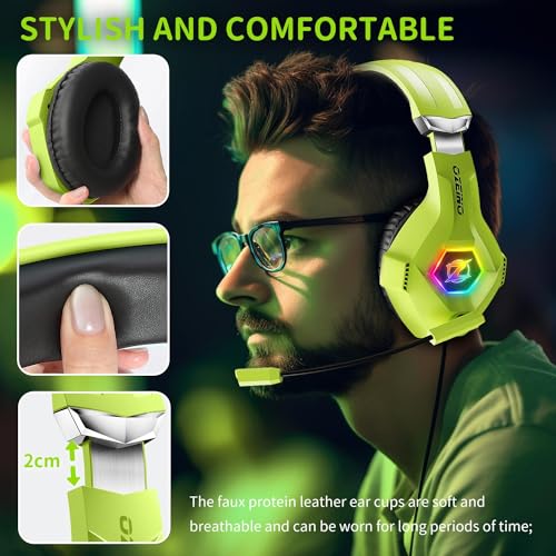 Gaming Headset PS4 Headset, Xbox Headset with 7.1 Surround Sound, Gaming Headphones with Noise Cancelling Mic RGB Light Memory Earmuffs for PC, PS5, PS4, Xbox Series X/S, Xbox one, Switch - Gapo Goods - Computer PC Gaming Accessories