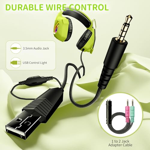 Gaming Headset PS4 Headset, Xbox Headset with 7.1 Surround Sound, Gaming Headphones with Noise Cancelling Mic RGB Light Memory Earmuffs for PC, PS5, PS4, Xbox Series X/S, Xbox one, Switch - Gapo Goods - Computer PC Gaming Accessories
