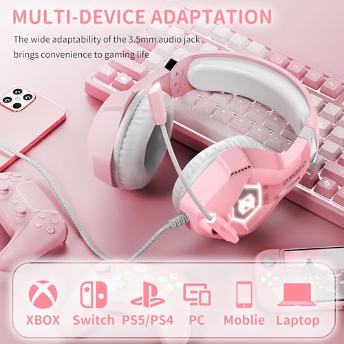 Gaming Headset PS4 Headset, Xbox Headset with 7.1 Surround Sound, Gaming Headphones with Noise Cancelling Mic RGB Light Memory Earmuffs for PC, PS5, PS4, Xbox Series X/S, Xbox one, Switch - Gapo Goods - Computer PC Gaming Accessories