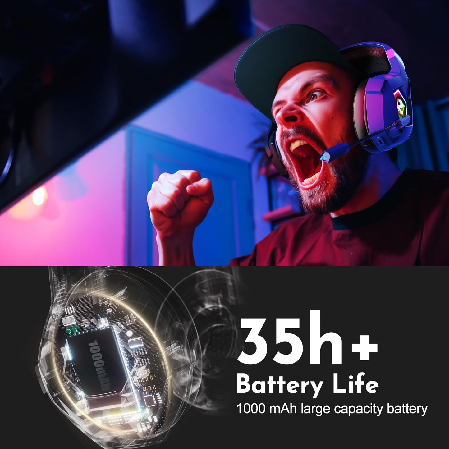 Gaming Headset PS4 Headset, Xbox Headset with 7.1 Surround Sound, Gaming Headphones with Noise Cancelling Mic RGB Light Memory Earmuffs for PC, PS5, PS4, Xbox Series X/S, Xbox one, Switch - Gapo Goods - Computer PC Gaming Accessories