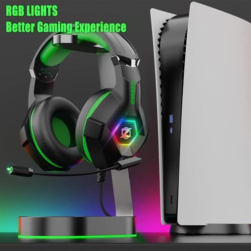Gaming Headset PS4 Headset, Xbox Headset with 7.1 Surround Sound, Gaming Headphones with Noise Cancelling Mic RGB Light Memory Earmuffs for PC, PS5, PS4, Xbox Series X/S, Xbox one, Switch - Gapo Goods - Computer PC Gaming Accessories