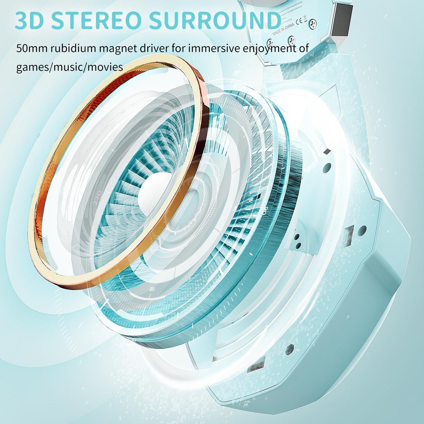 Gaming Headset PS4 Headset, Xbox Headset with 7.1 Surround Sound, Gaming Headphones with Noise Cancelling Mic RGB Light Memory Earmuffs for PC, PS5, PS4, Xbox Series X/S, Xbox one, Switch - Gapo Goods - Computer PC Gaming Accessories