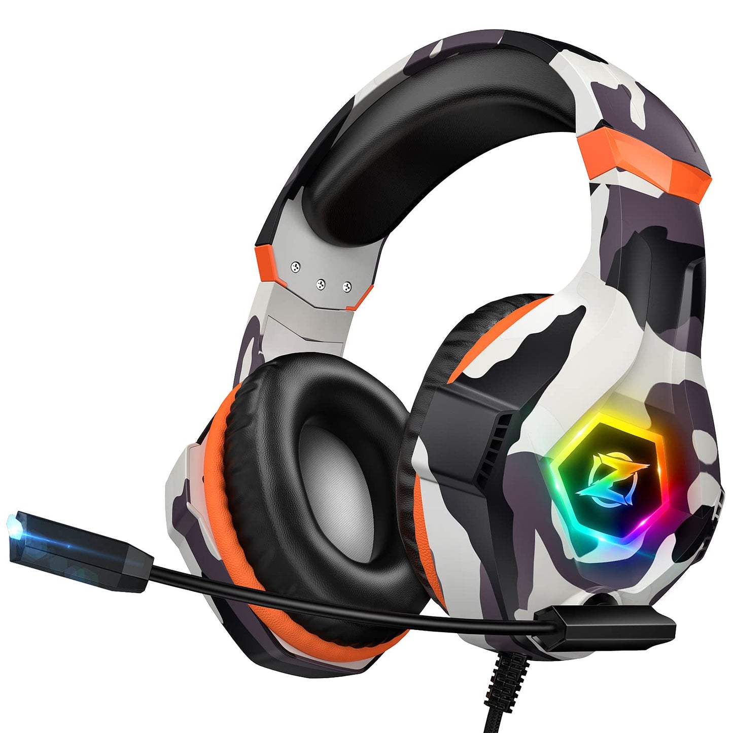 Gaming Headset PS4 Headset, Xbox Headset with 7.1 Surround Sound, Gaming Headphones with Noise Cancelling Mic RGB Light Memory Earmuffs for PC, PS5, PS4, Xbox Series X/S, Xbox one, Switch - Gapo Goods - Computer PC Gaming Accessories