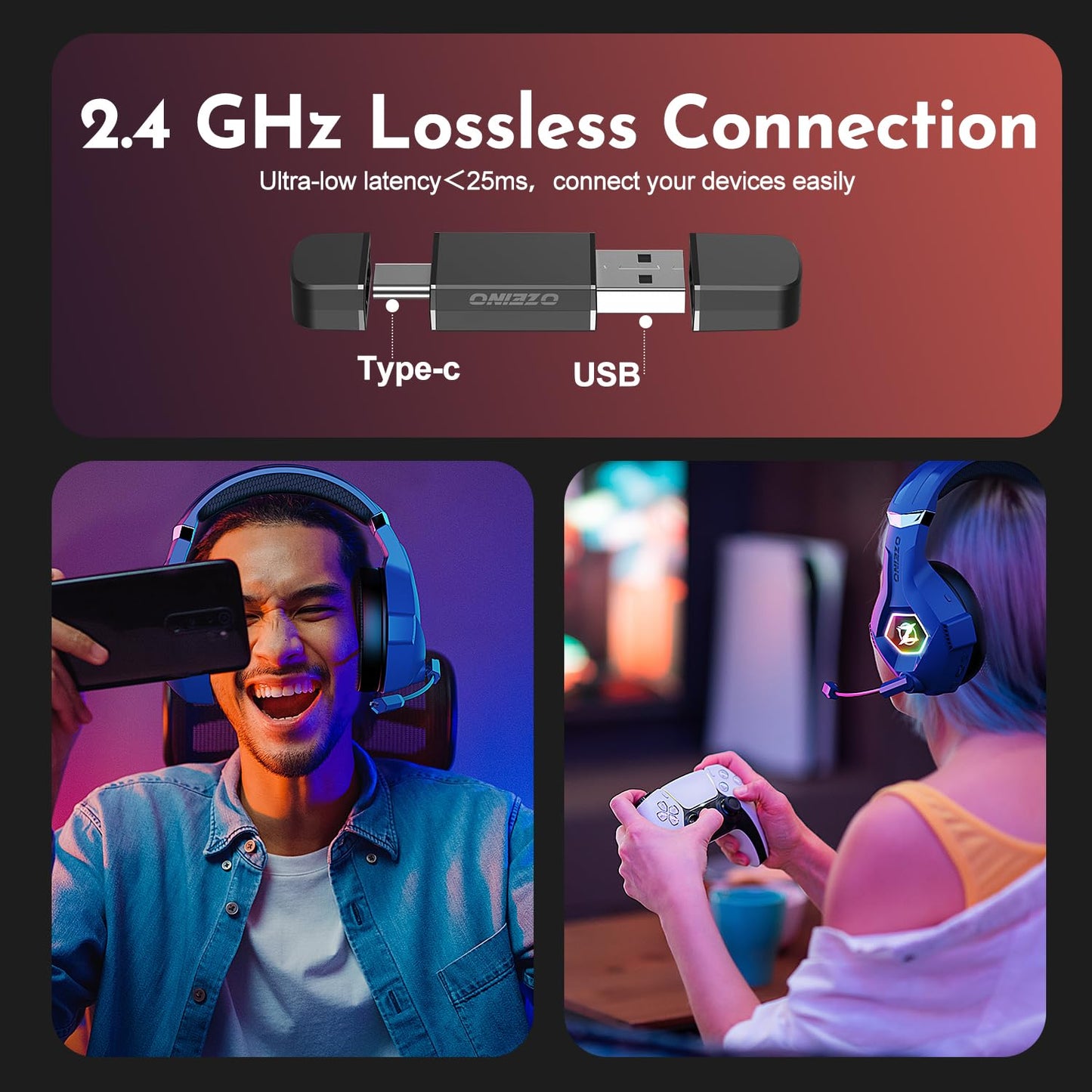 Gaming Headset PS4 Headset, Xbox Headset with 7.1 Surround Sound, Gaming Headphones with Noise Cancelling Mic RGB Light Memory Earmuffs for PC, PS5, PS4, Xbox Series X/S, Xbox one, Switch - Gapo Goods - Computer PC Gaming Accessories