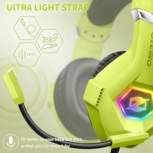 Gaming Headset PS4 Headset, Xbox Headset with 7.1 Surround Sound, Gaming Headphones with Noise Cancelling Mic RGB Light Memory Earmuffs for PC, PS5, PS4, Xbox Series X/S, Xbox one, Switch - Gapo Goods - Computer PC Gaming Accessories