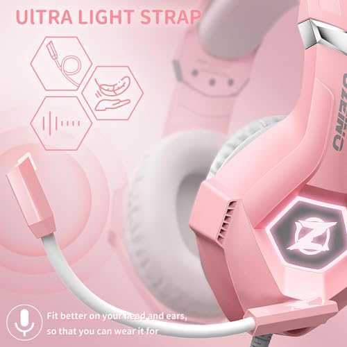 Gaming Headset PS4 Headset, Xbox Headset with 7.1 Surround Sound, Gaming Headphones with Noise Cancelling Mic RGB Light Memory Earmuffs for PC, PS5, PS4, Xbox Series X/S, Xbox one, Switch - Gapo Goods - Computer PC Gaming Accessories