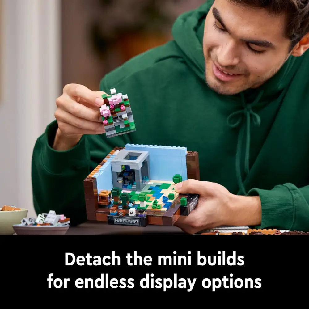 LEGO Minecraft Set – 15th Anniversary Crafting Table with Biome Models & Figures Building Blocks