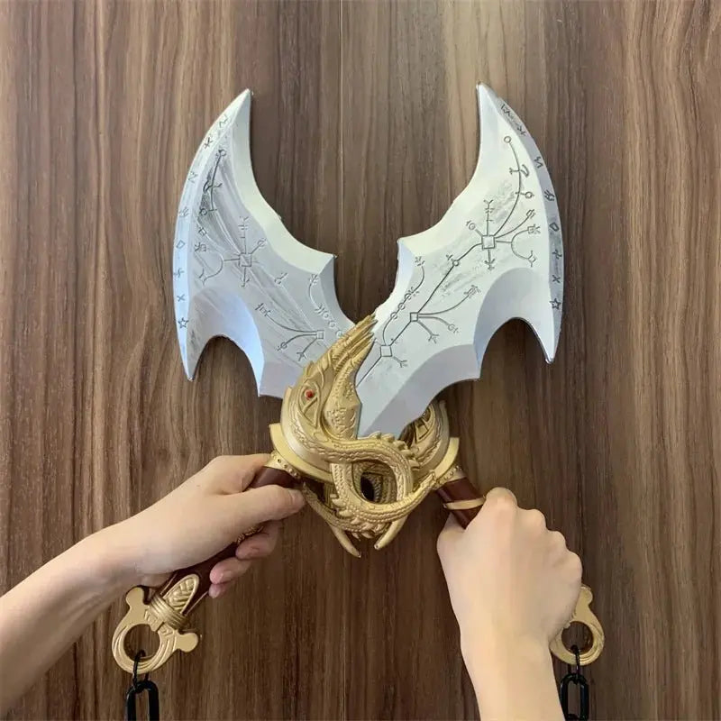 God of War 4 Athena Blade Tomahawk Chained Cosplay Axe Prop Weapon Role Playing Ghost Leviathan Chaos AXE Safety PU Model - Gapo Goods -