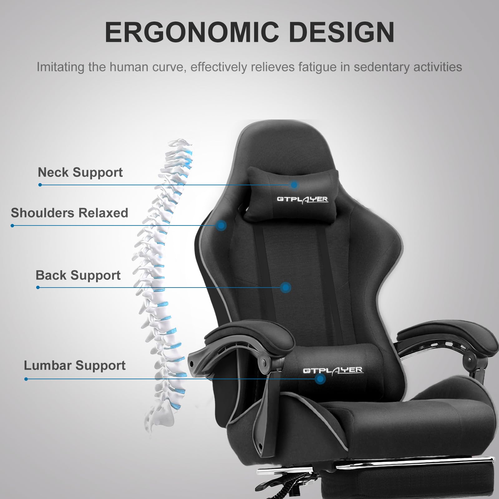Gaming Chair With Footrest - Adjustable Computer Chair With Lumbar Support Seat & 360 Swivel Gaming Seat Gaming Accessories