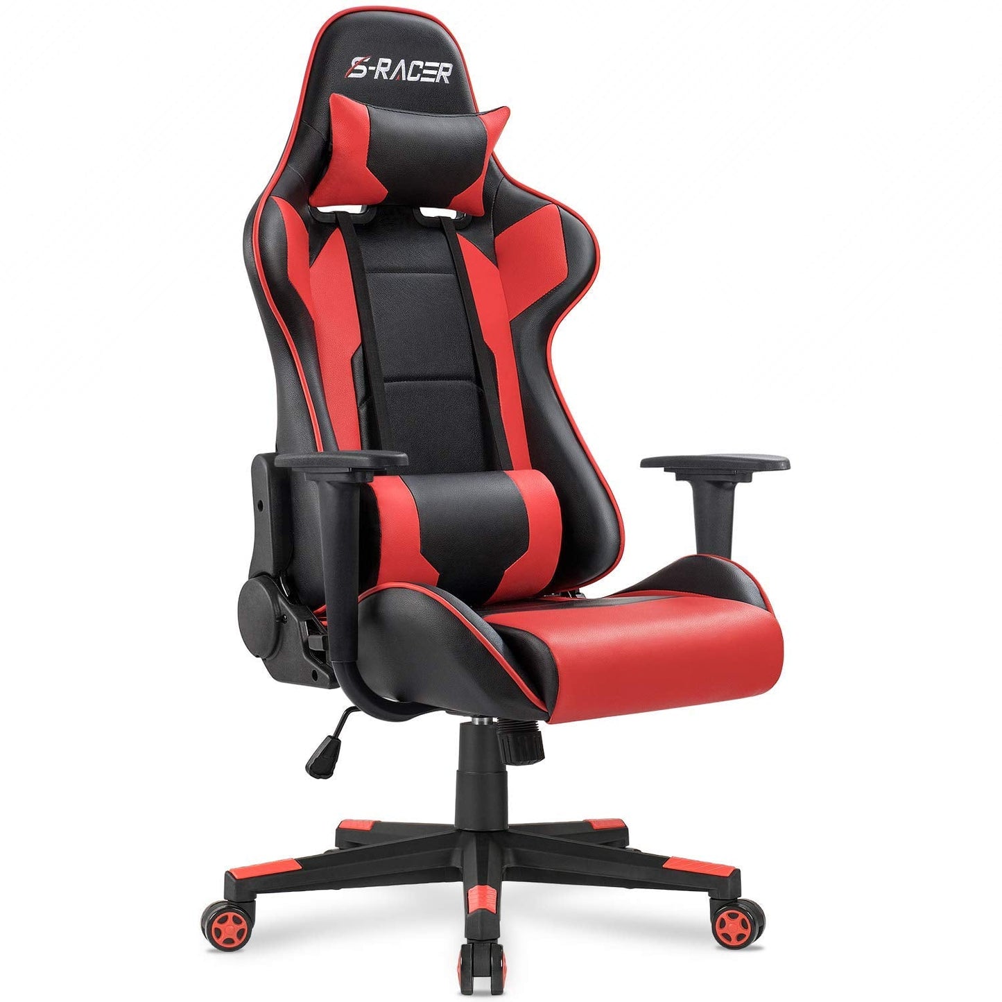 Homall Gaming Chair, Office Chair High Back Computer Chair Leather Desk Chair Racing Executive Ergonomic Adjustable Swivel Task Chair with Headrest and Lumbar Support (White) - Gapo Goods -