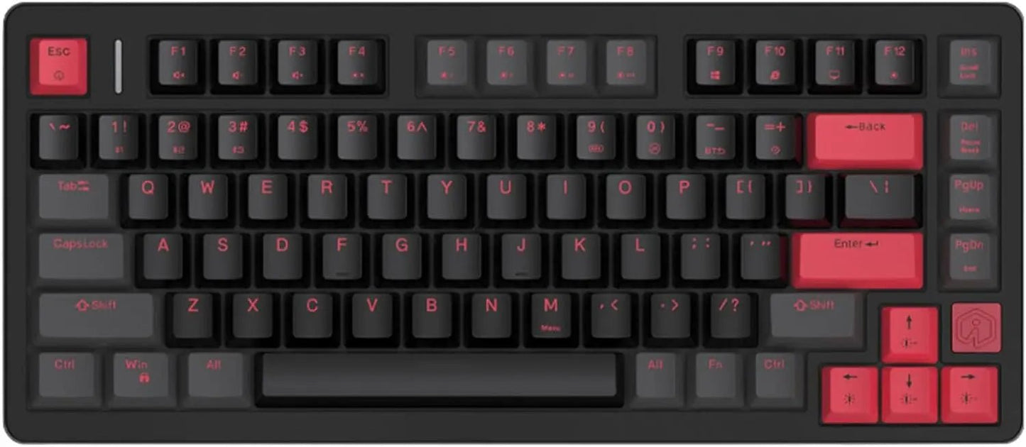 IROK FE75Pro Hot Swappable Mechanical Keyboard, Wireless TKL 75% RGB Customizable Backlit Gaming Keyboard, Bluetooth/2.4G/Wired for Windows PC Gamers - White/Blue - Gapo Goods -