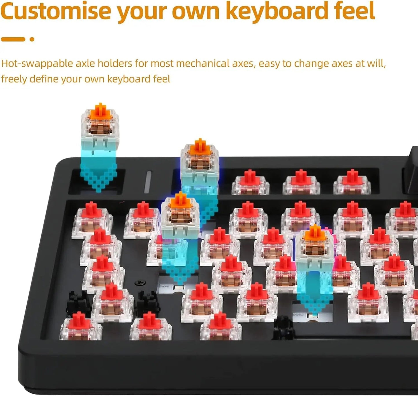 IROK FE75Pro Hot Swappable Mechanical Keyboard, Wireless TKL 75% RGB Customizable Backlit Gaming Keyboard, Bluetooth/2.4G/Wired for Windows PC Gamers - White/Blue - Gapo Goods -