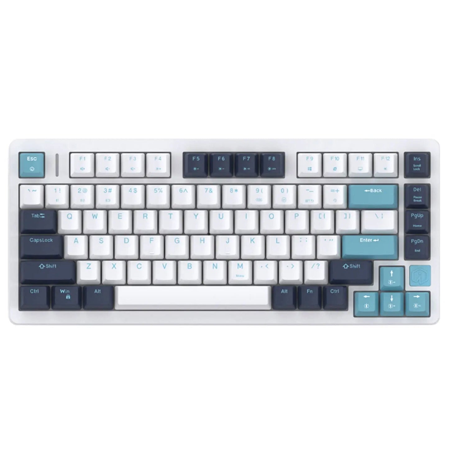 IROK FE75Pro Hot Swappable Mechanical Keyboard, Wireless TKL 75% RGB Customizable Backlit Gaming Keyboard, Bluetooth/2.4G/Wired for Windows PC Gamers - White/Blue - Gapo Goods -