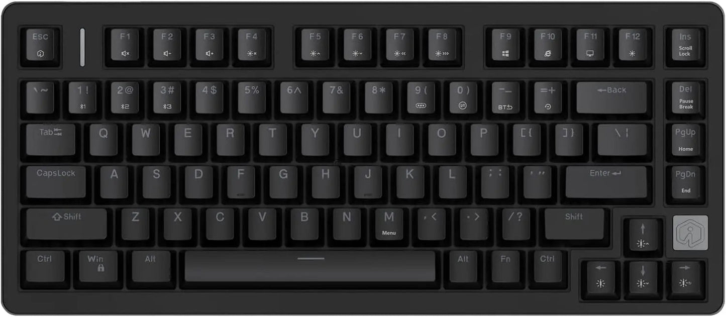 IROK FE75Pro Hot Swappable Mechanical Keyboard, Wireless TKL 75% RGB Customizable Backlit Gaming Keyboard, Bluetooth/2.4G/Wired for Windows PC Gamers - White/Blue - Gapo Goods -