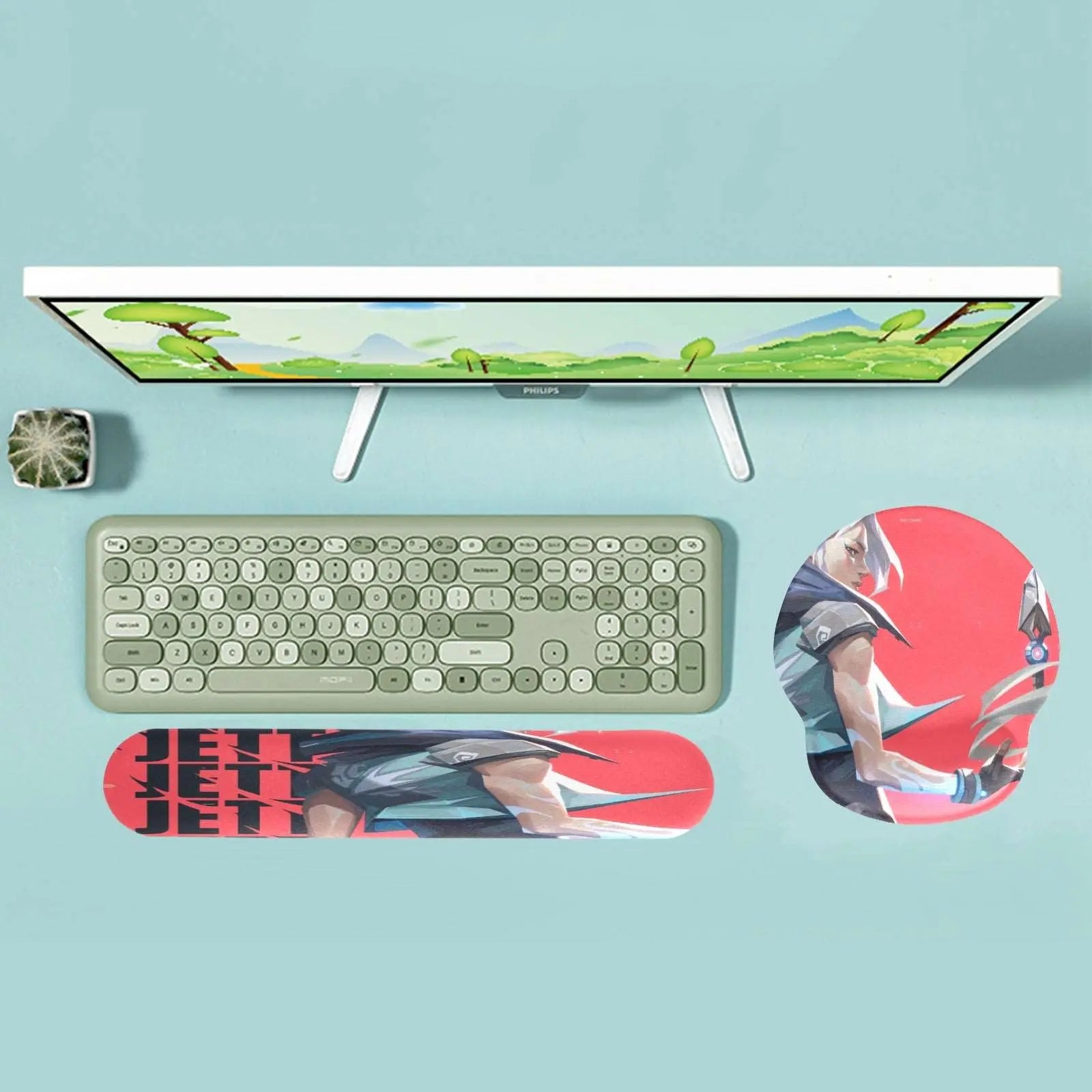Jett Mouse Pad Set – Gaming Mouse Pad With Wrist Support & Silicone Base Mousepad
