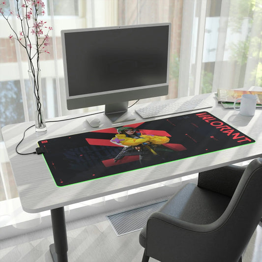 Gaming Mouse Pad - Killjoy Valorant RGB Light Mouse Mat With Detachable USB 35.4" x 15.7" Rectangle