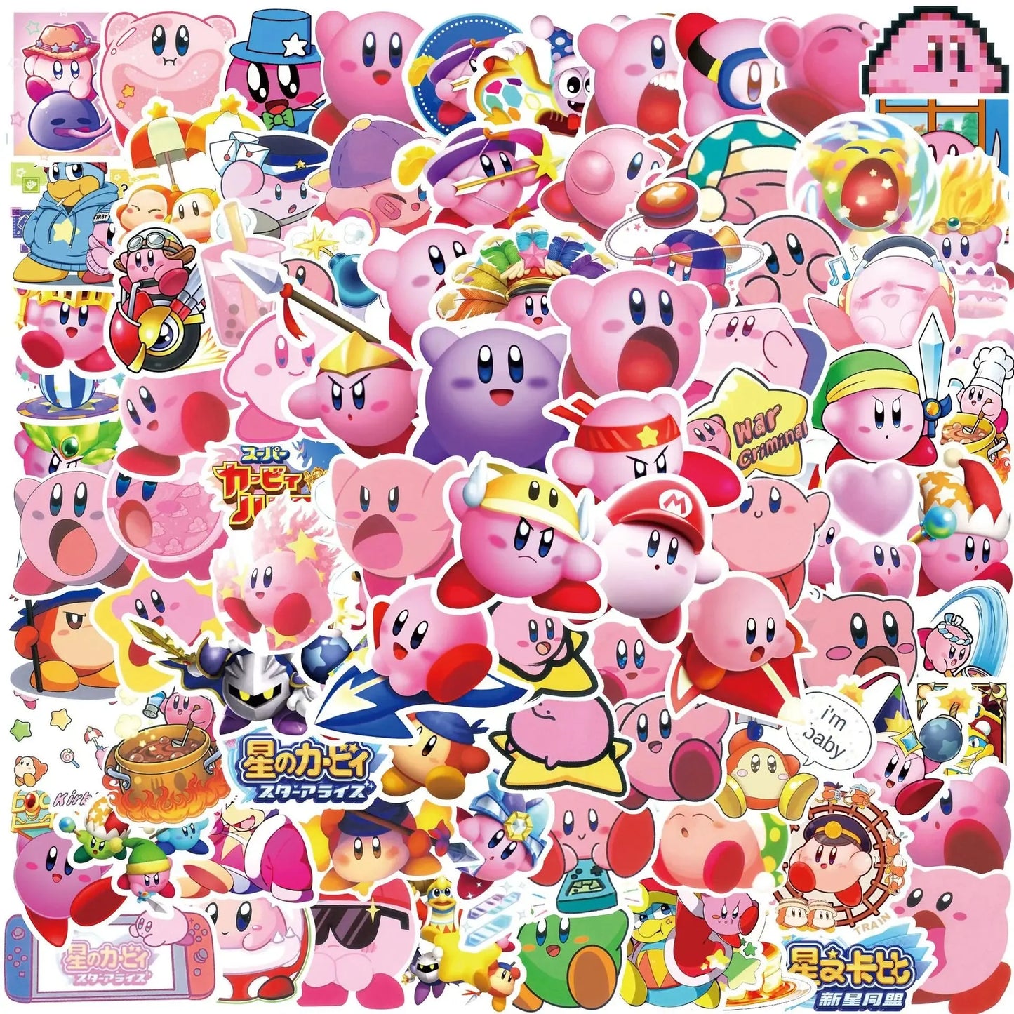 Kirbys Dreamland Delights Waterproof Sticker Pack for Fun and Durability 100PCS