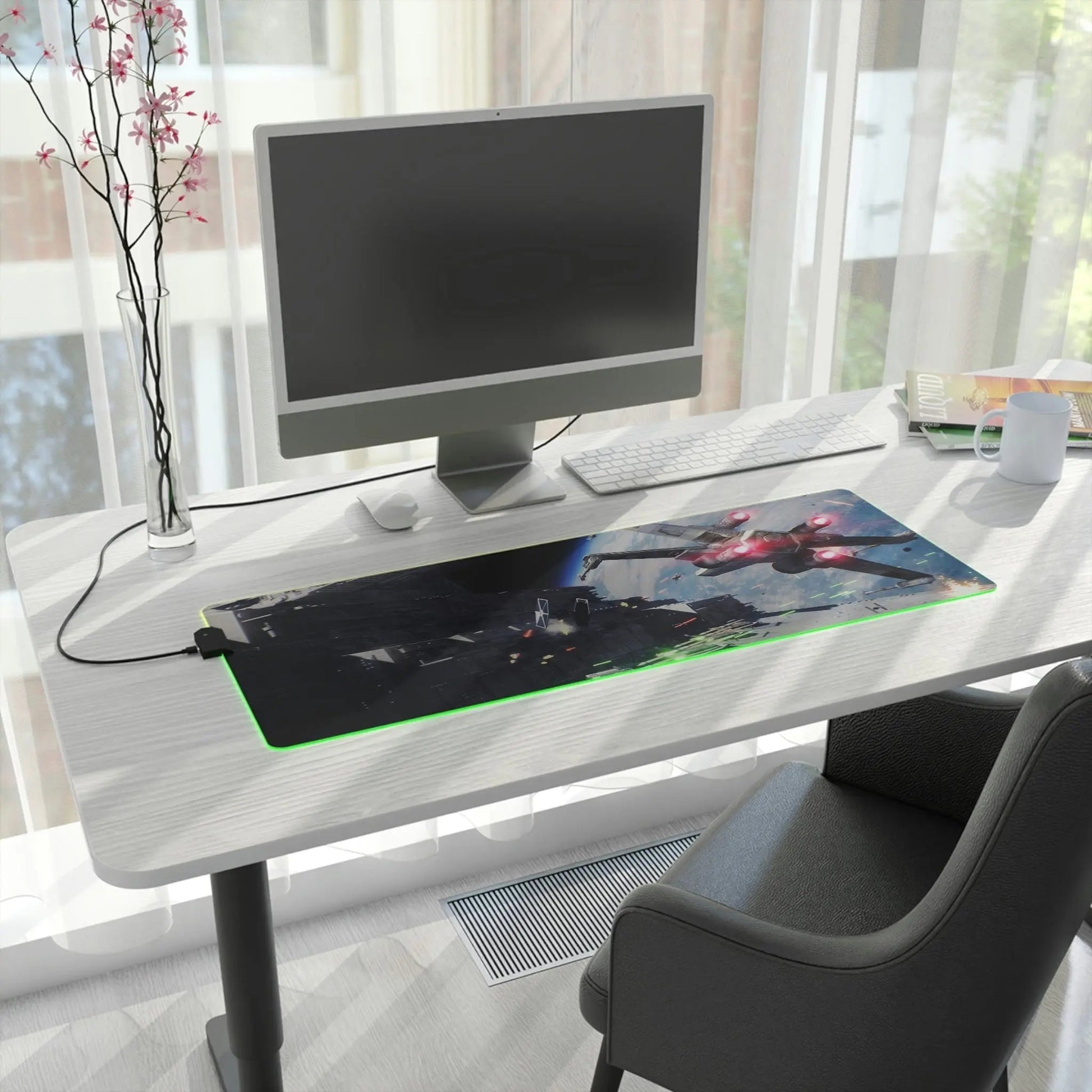 LED Gaming Mouse Pad - X-Wing Star Wars Desk Pad With Customizable LED Lighting