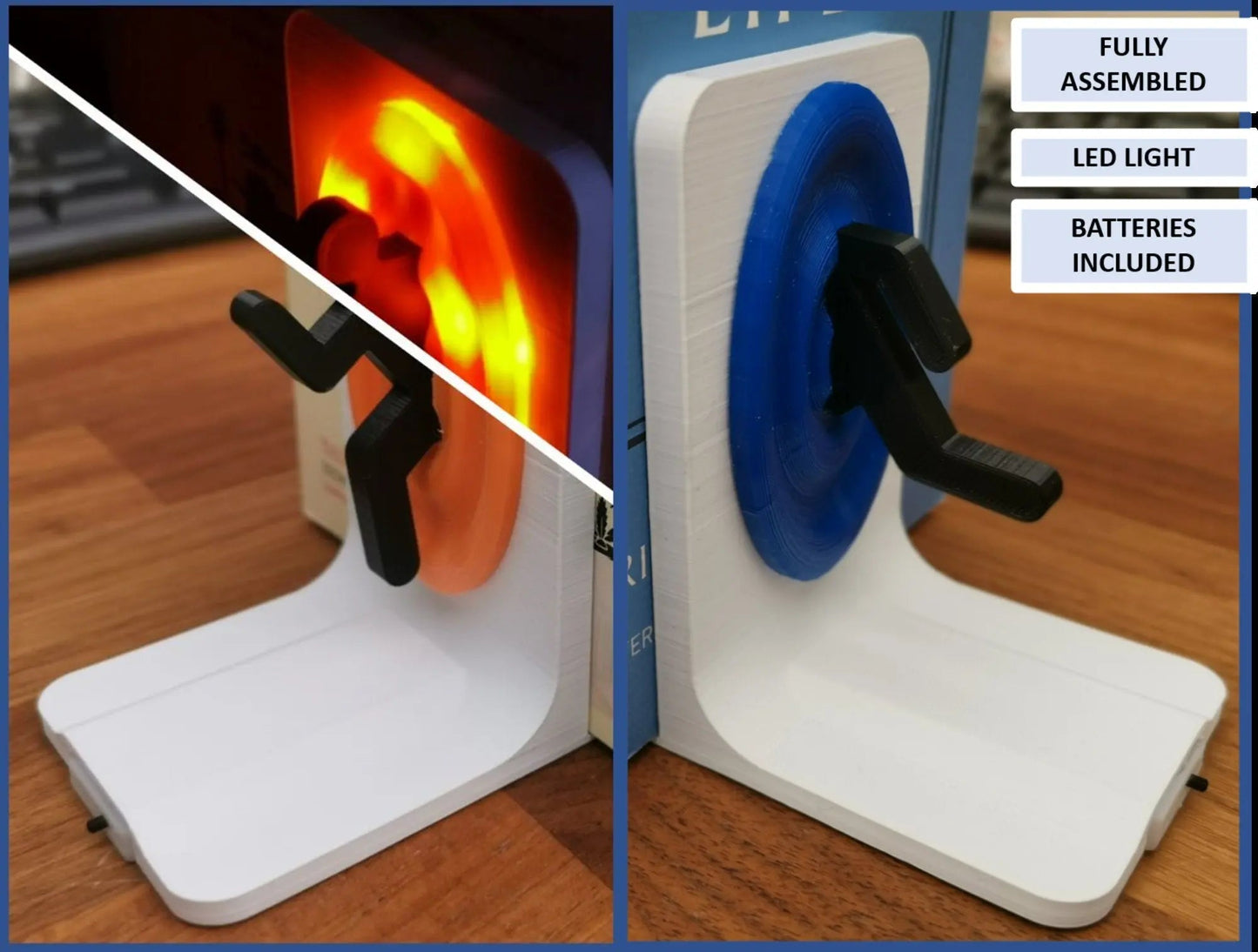 LED Portal Bookends - Light Up - Xbox PS4 PS5 Books Games Movies Stand Ornament - Gapo Goods -