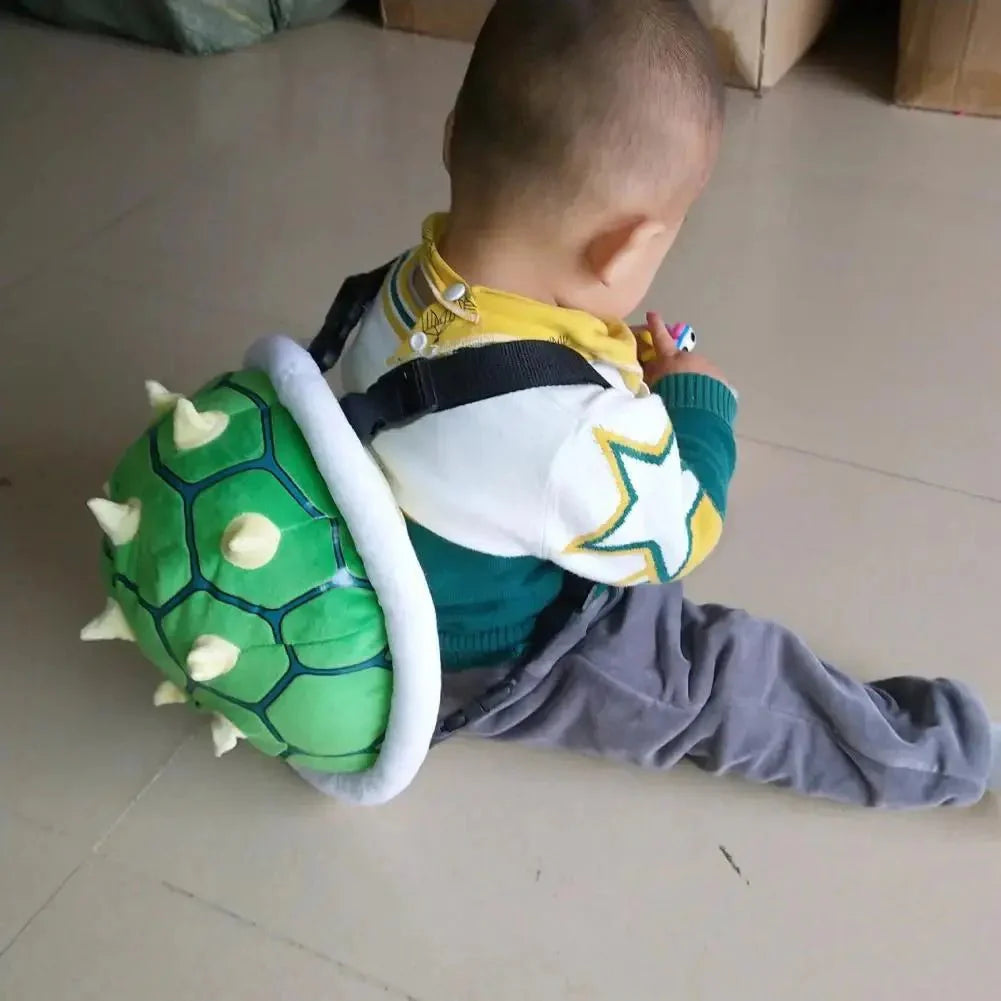 Lovely Turtle Shell Backpack with Snacks Bag - Practical Kids Accessories in Green