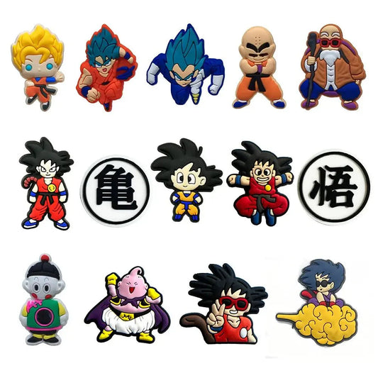 MINISO 14pcs Dragon Ball Shoe Charms - DIY Cartoon Garden Shoe Decoration - Kids Gifts 14pcs a set