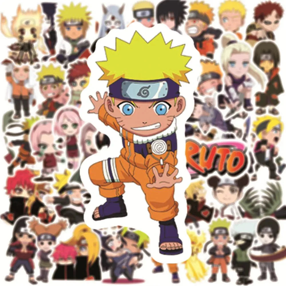 Naruto Anime Stickers - Durable Vinyl Decals for Laptops & Water Bottles, 10-100pcs Stickers