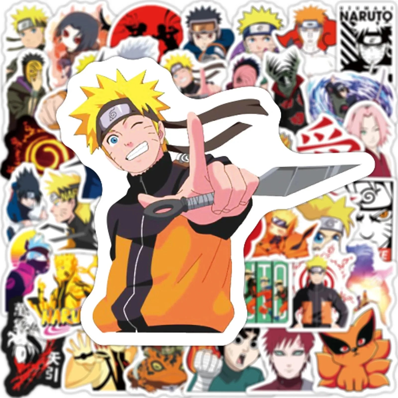 Naruto Anime Stickers - Durable Vinyl Decals for Laptops & Water Bottles, 10-100pcs Stickers