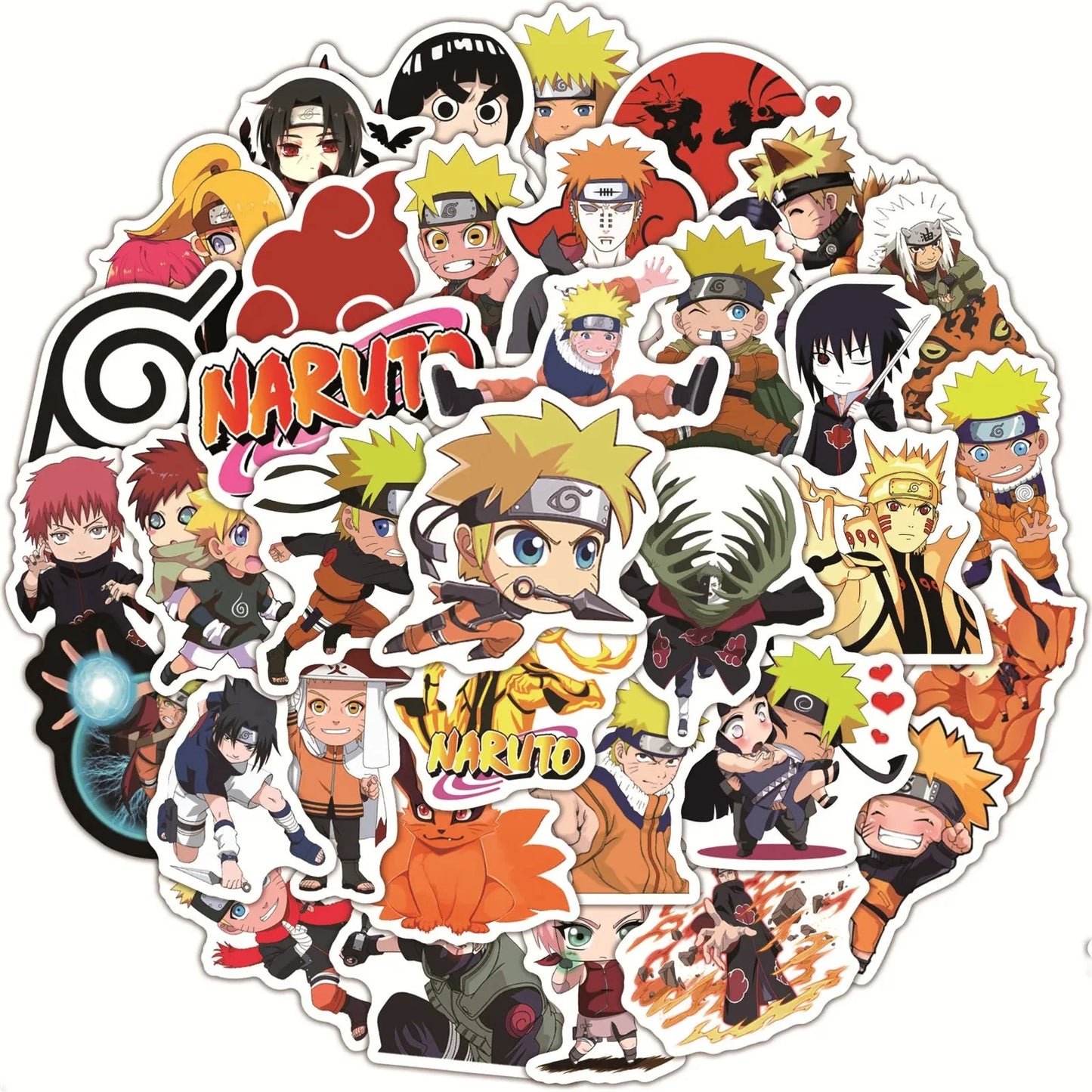 Naruto Anime Stickers - Durable Vinyl Decals for Laptops & Water Bottles, 10-100pcs Stickers