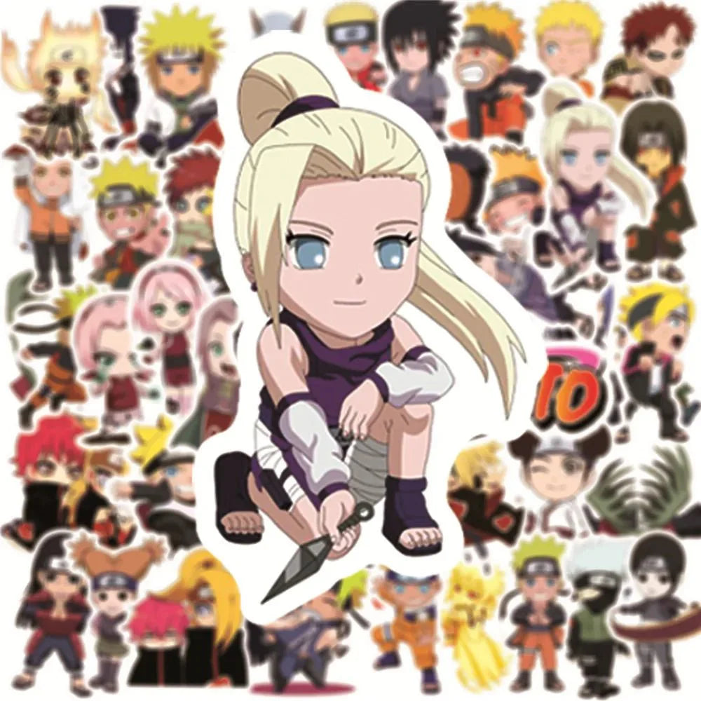 Naruto Anime Stickers - Durable Vinyl Decals for Laptops & Water Bottles, 10-100pcs Stickers