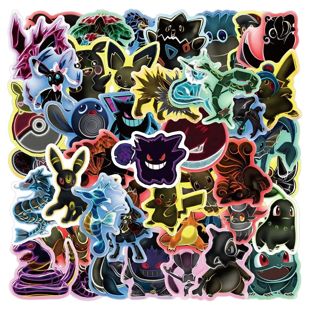 Neon Pokemon Stickers – Waterproof Collectible Decals | Durable Sticker Packs 10pcs Paper products