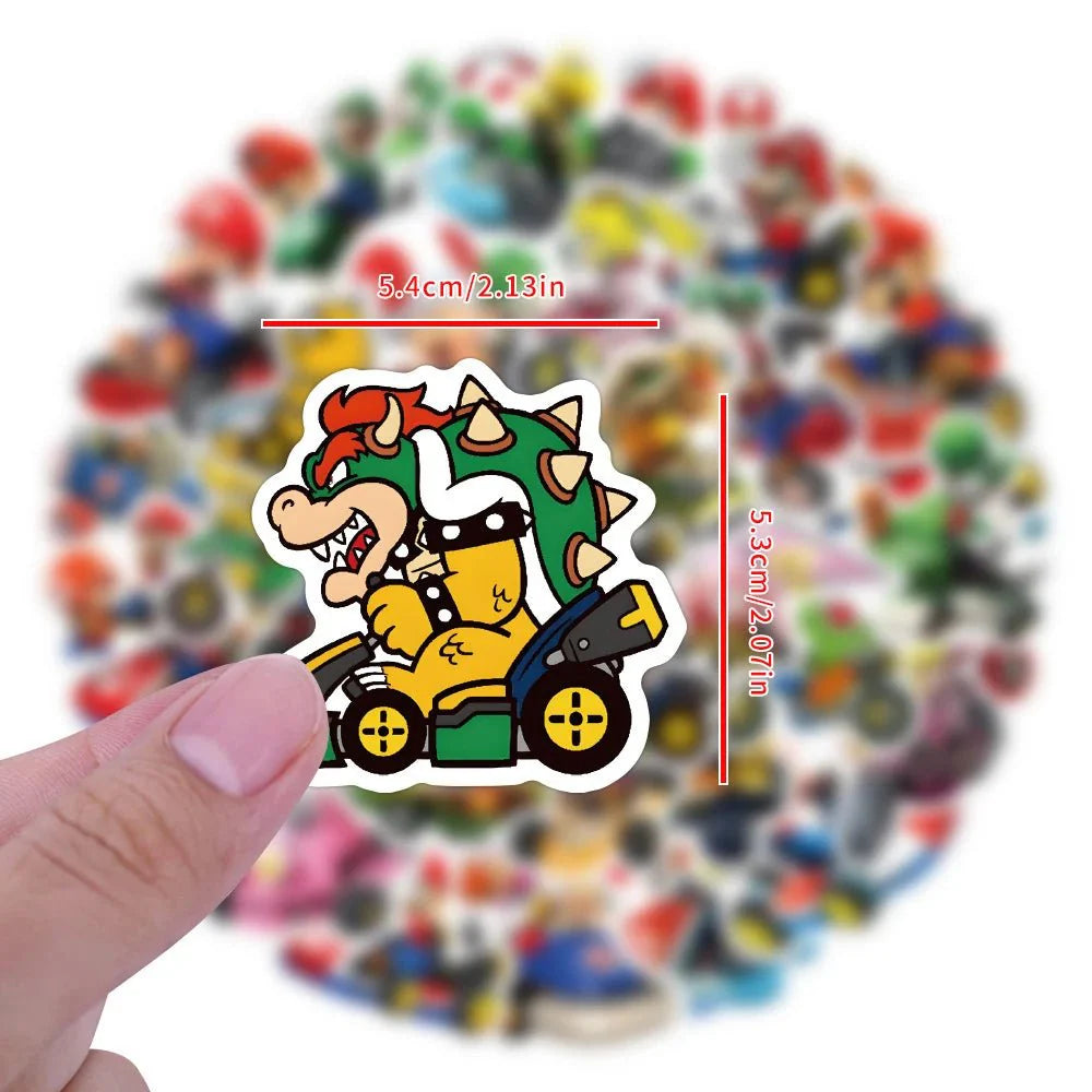 Mario Kart Stickers - Colorful Nintendo Stickers | Durable Peel Decals for Kids Stickers