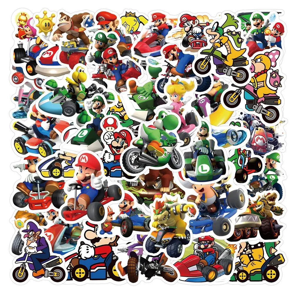 Mario Kart Stickers - Colorful Nintendo Stickers | Durable Peel Decals for Kids Stickers
