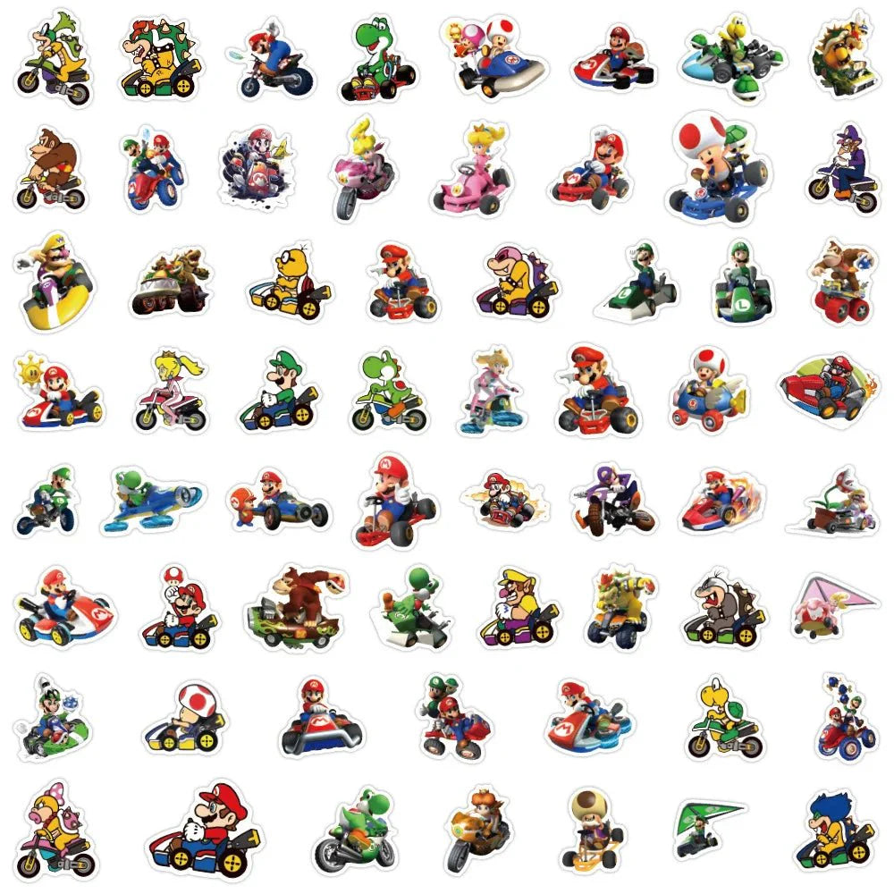 Mario Kart Stickers - Colorful Nintendo Stickers | Durable Peel Decals for Kids Stickers