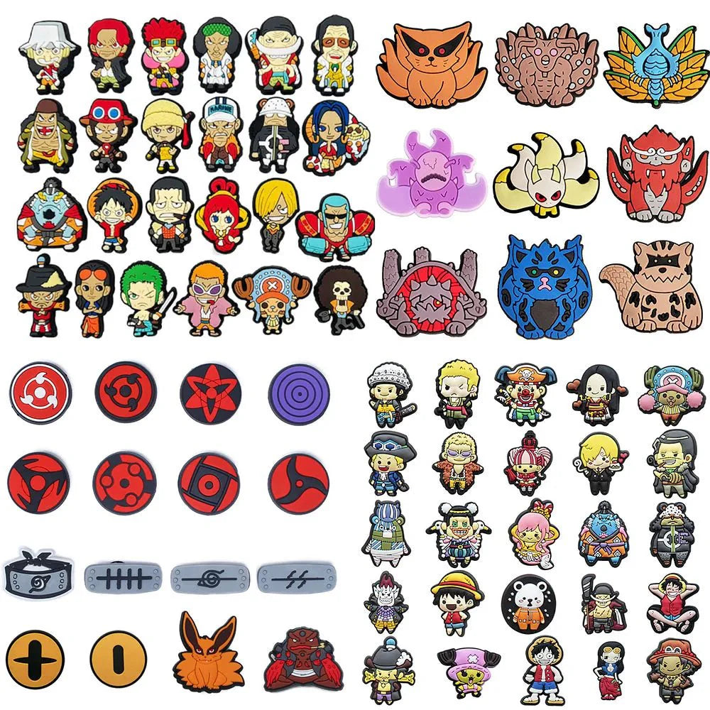 One Piece Naruto Shoe Charms – Durable Cartoon Shoe Lace Decorations & Accessories Charms