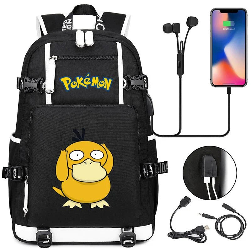 Pokémon adventure - packed schoolbag featuring Pikachu, Charizard, Gengar, and Bulbasaur - Gapo Goods -