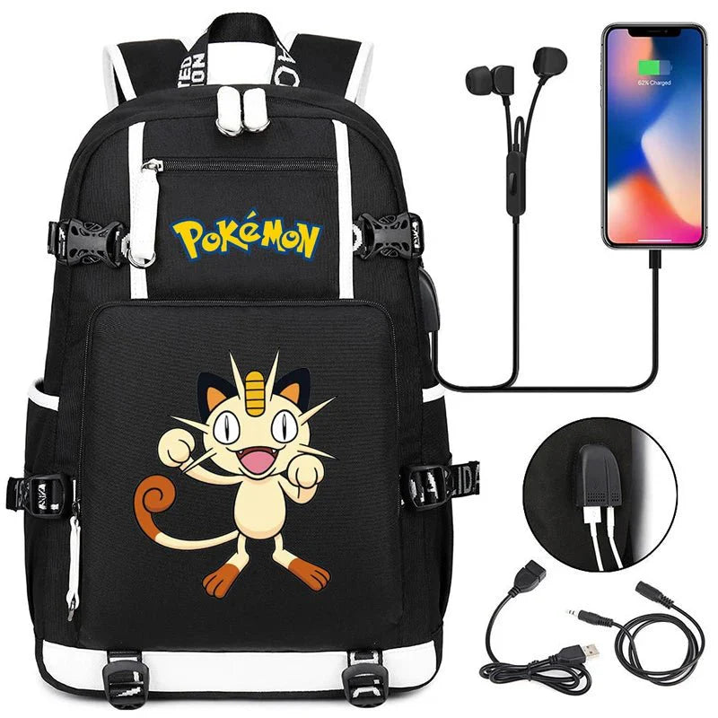 Pokémon adventure - packed schoolbag featuring Pikachu, Charizard, Gengar, and Bulbasaur - Gapo Goods -