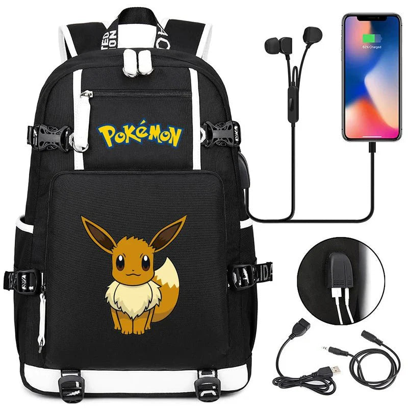 Pokémon adventure - packed schoolbag featuring Pikachu, Charizard, Gengar, and Bulbasaur - Gapo Goods -