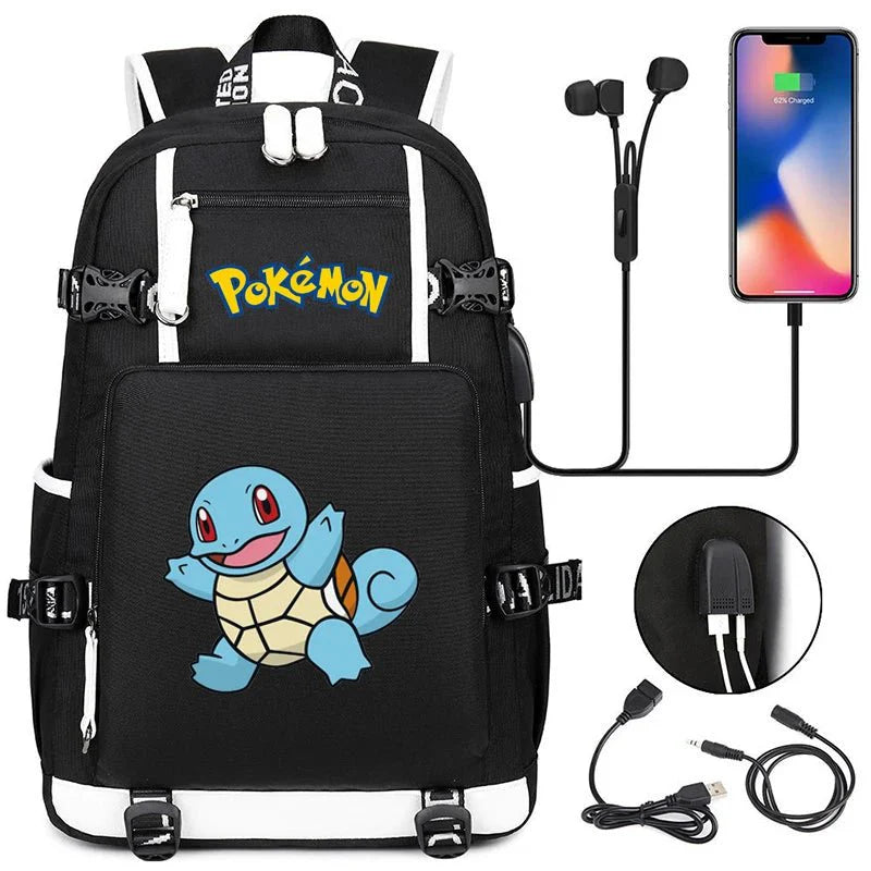 Pokémon adventure - packed schoolbag featuring Pikachu, Charizard, Gengar, and Bulbasaur - Gapo Goods -
