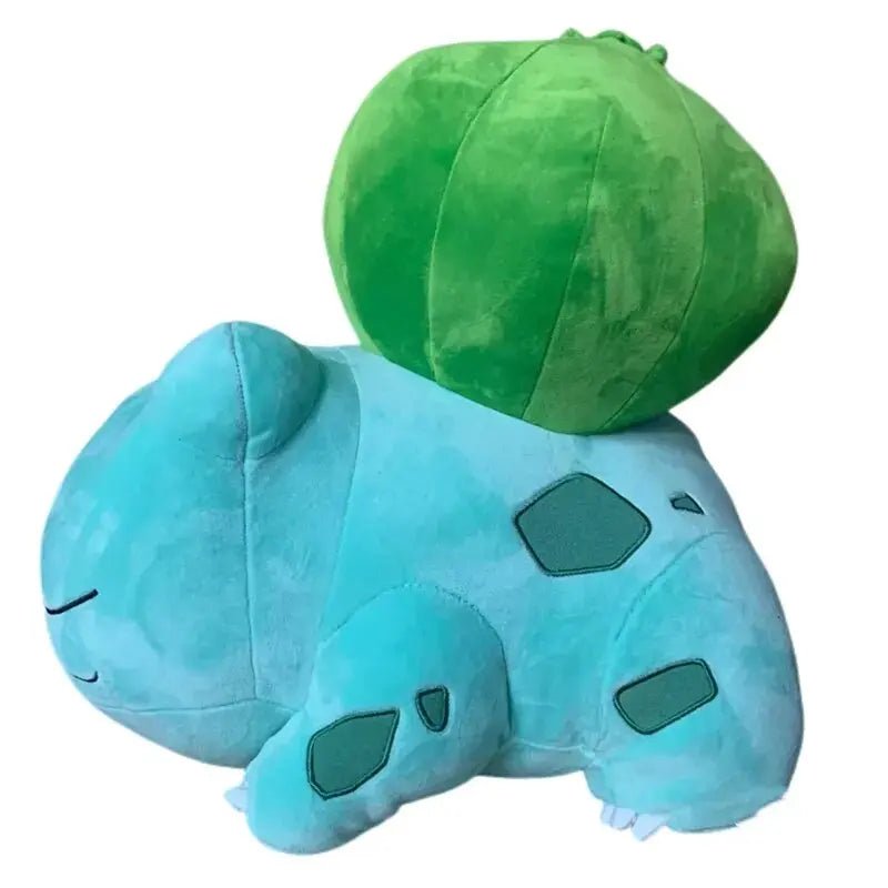 Plush toy of a blue Bulbasaur character in 40CM Pokemon Sleeping Bulbasaur design