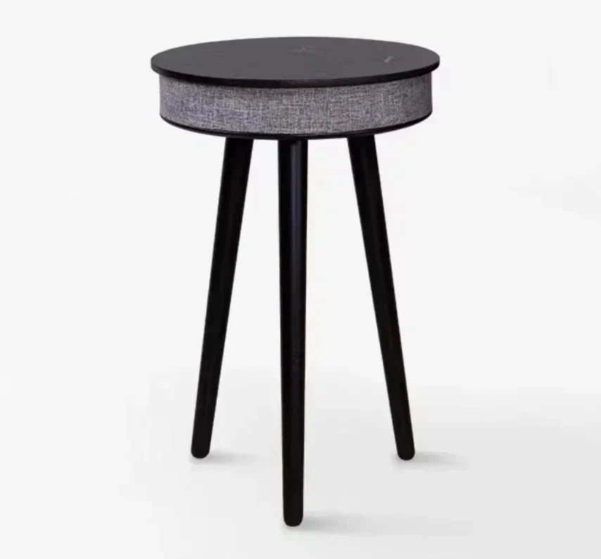 Portable Wooden Coffee Table Bluetooth Speaker with Wireless Charging and USB Stand - 9000 mAh black CHINA