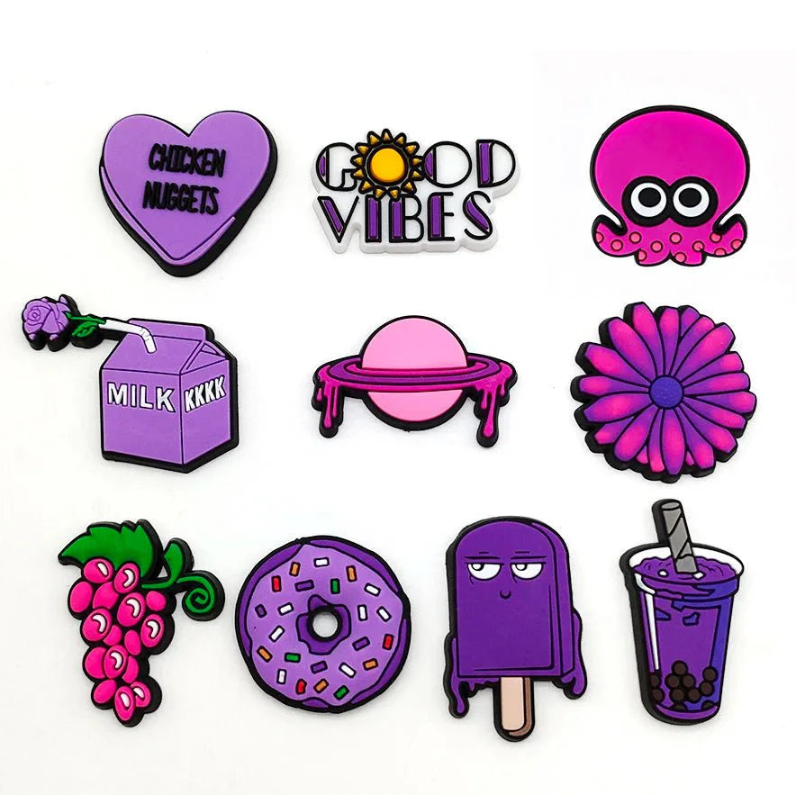 Purple Collection Grape Shoe Charms for Clogs Sandals Shoe Accessories Charms for Friends Gifts - Gapo Goods - Charms