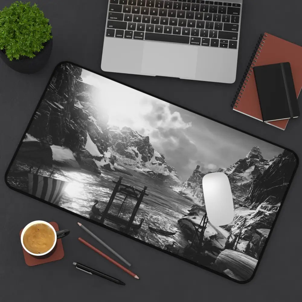 Gaming Desk Mat – Large Viking Desk Mat with Non Slip Surface & Durable Edges Mousepad